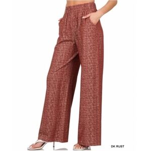 🍋Boutique🍋 Women's Rust Wide-Leg Pants